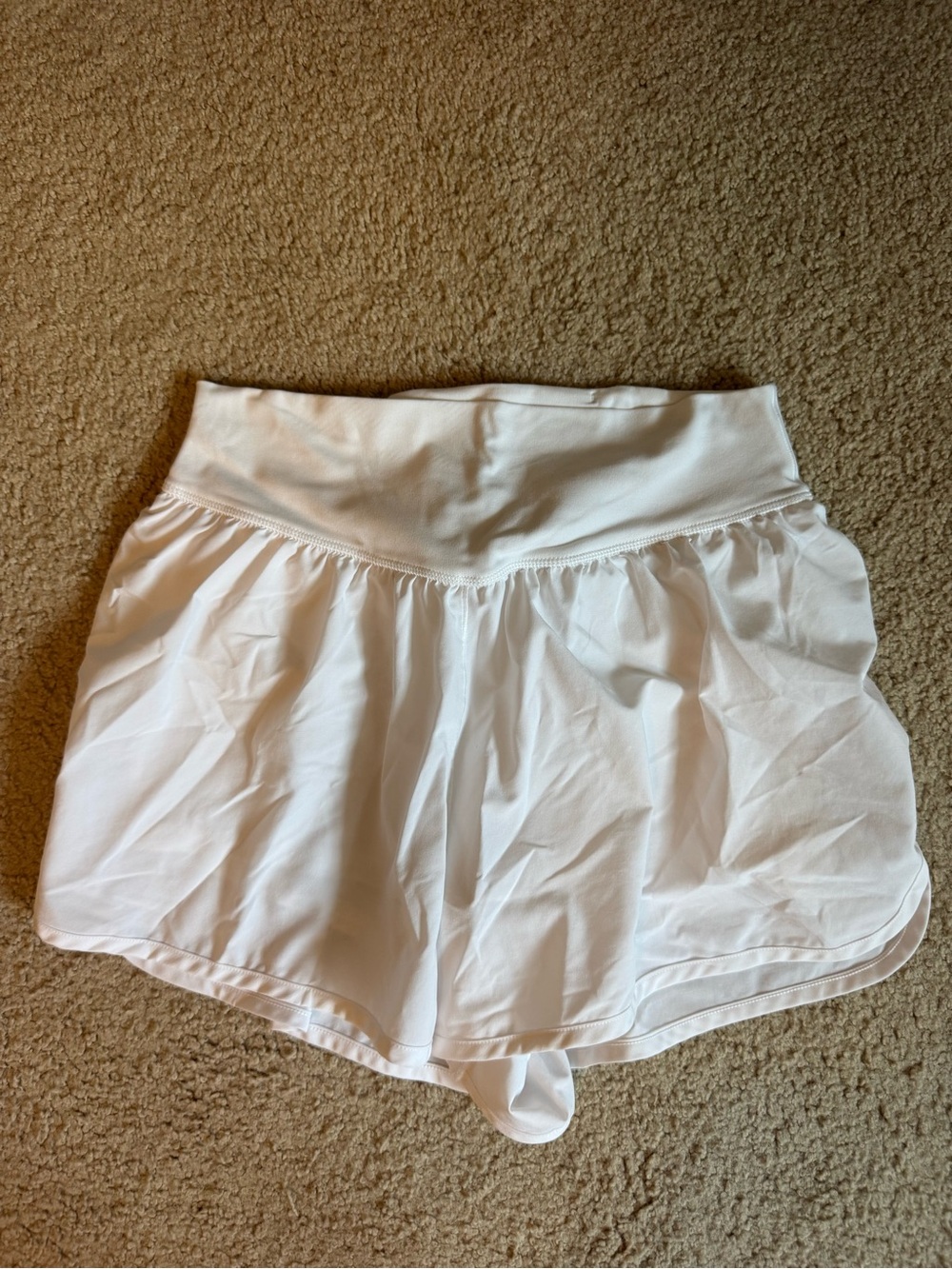 aerie White Athletic Skort-Style Shorts